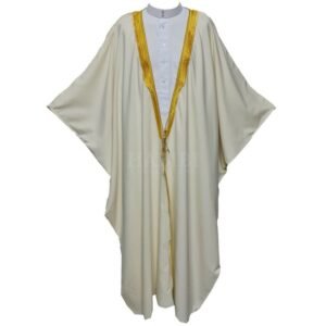 Luxury Cream Bisht with Gold Embroidery