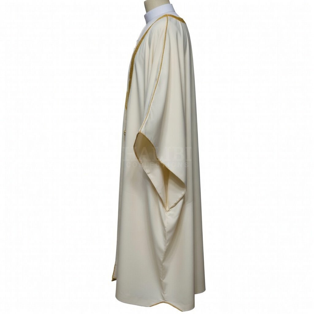 Luxury Cream Bisht with Gold Embroidery - Image 2