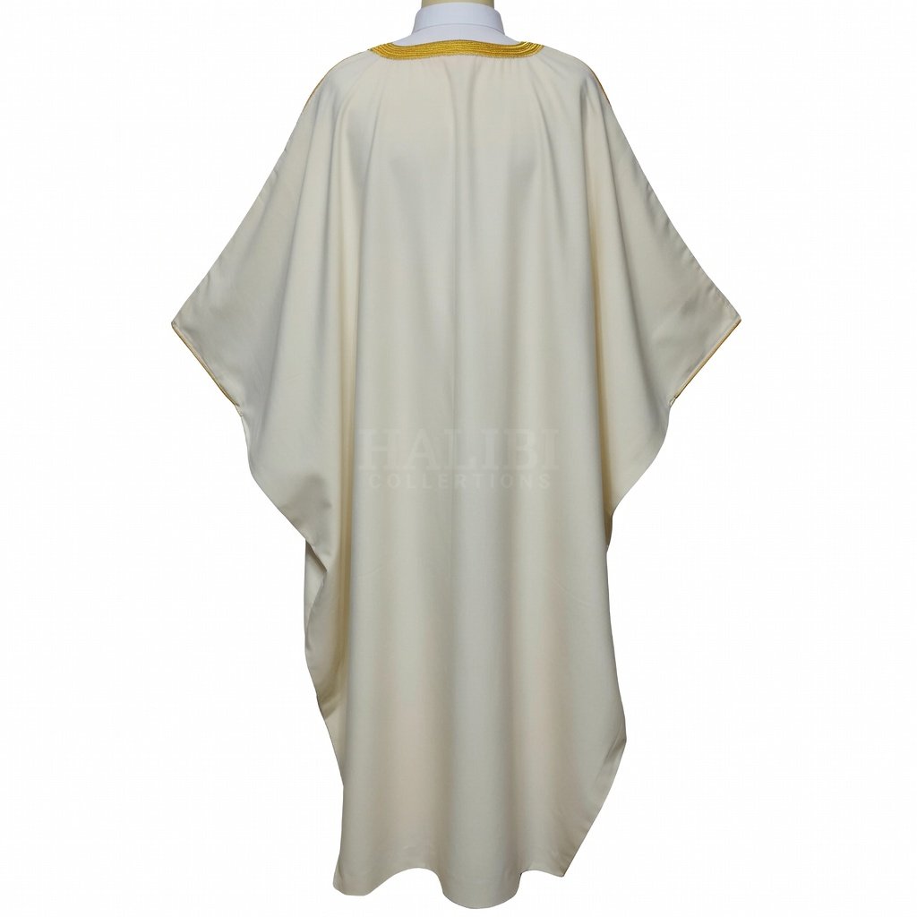 Luxury Cream Bisht with Gold Embroidery - Image 3