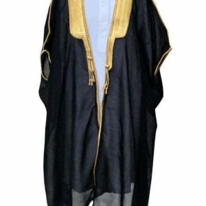 Royal Black & Gold Bisht Cloak