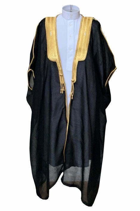 Royal Black & Gold Bisht Cloak