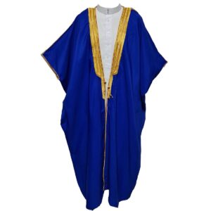 Elegant Royal Blue Gold-Trim Royal Robe