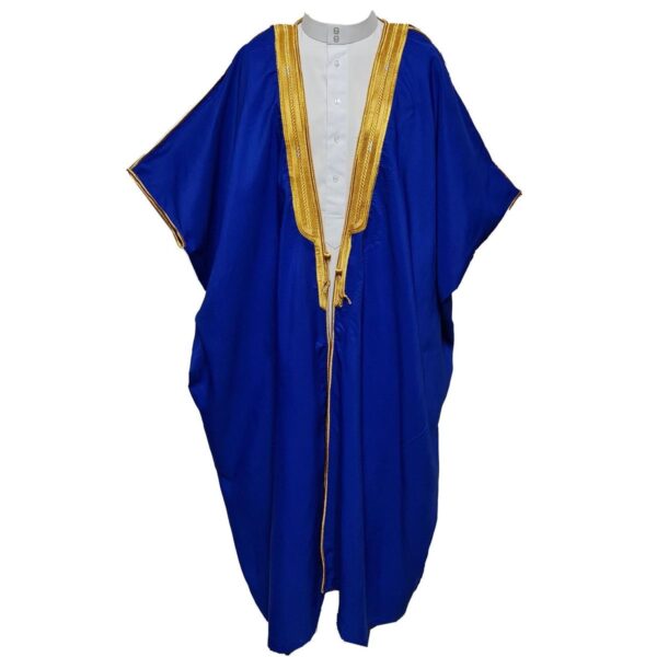 Elegant Royal Blue Gold-Trim Royal Robe